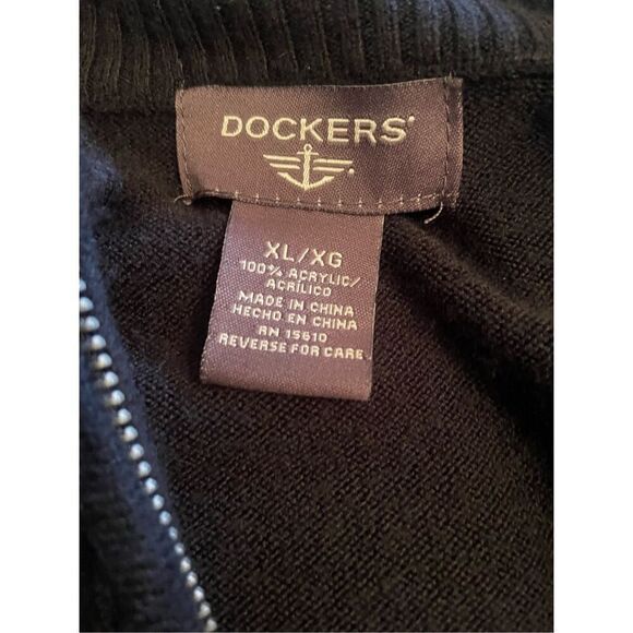 Dockers Black Half Zip/Mock Turtleneck Men’s Pullover Sweater Long Sleeve Size X - Picture 7 of 7
